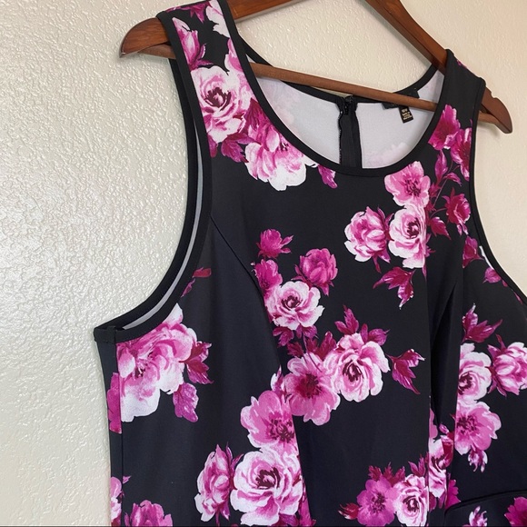 City Studio Floral Print Fit & Flare Dress 20W - Picture 7 of 12